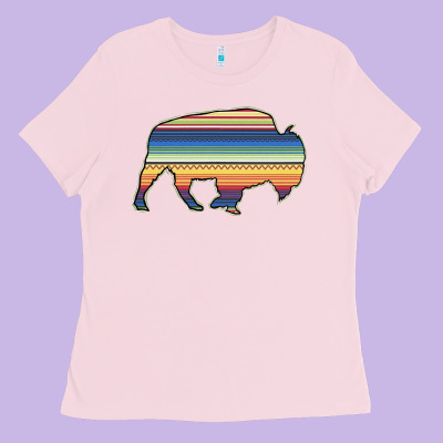 Aztec Bison Silhouette Ladies Tee Designed By Bettercallsaul