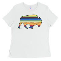 White Aztec Bison Silhouette Ladies Tee - Bettercallsaul