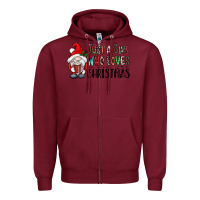 Burgundy just a girk who loves christmas Zipper Hoodie - CowhideDigitalArt