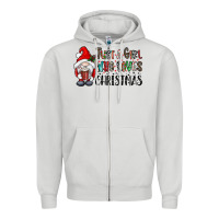 Dove Grey just a girk who loves christmas Zipper Hoodie - CowhideDigitalArt