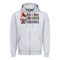 Just A Girk Who Loves Christmas Zipper Hoodie | Teevron