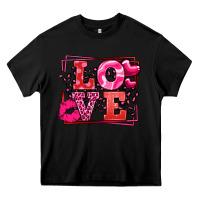 Black Love Valentine's Day leopard frame Heavy Core Tee - LillyAllenDesigns