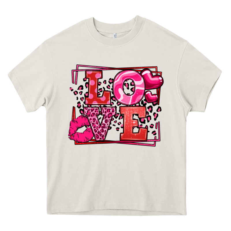 Love Valentine's Day Leopard Frame Heavy Core Tee by LillyAllenDesigns | Teevron