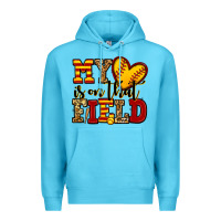 Ocean Blue my heart is on that field softball Premium Hoodie - Jasminsmagicworld
