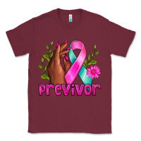 Burgundy Previvor Breast Cancer Classic Tee - NancyCooperArtShop