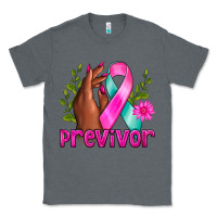 Charcoal Heather Previvor Breast Cancer Classic Tee - NancyCooperArtShop