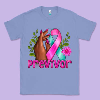 Previvor Breast Cancer Classic Tee Designed By Nancycooperartshop