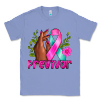 Colony Blue Previvor Breast Cancer Classic Tee - NancyCooperArtShop