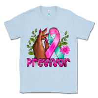 Dusty Blue Previvor Breast Cancer Classic Tee - NancyCooperArtShop