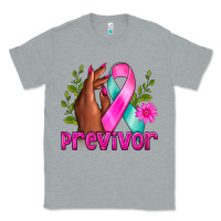 Heather Grey Previvor Breast Cancer Classic Tee - NancyCooperArtShop