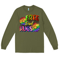 Army Green Free dad hugs Long Sleeve Tee - CowGirlArtShop