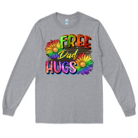 Heather Grey Free dad hugs Long Sleeve Tee - CowGirlArtShop