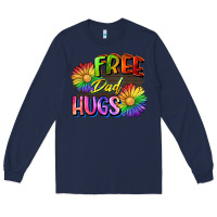 Navy Free dad hugs Long Sleeve Tee - CowGirlArtShop