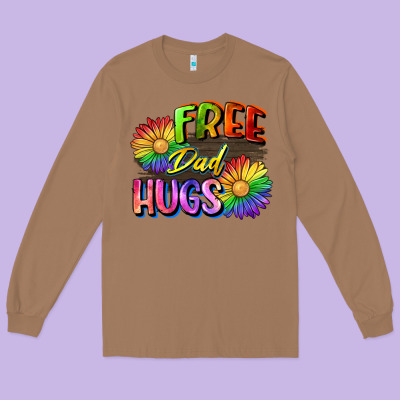 Free Dad Hugs Long Sleeve Tee Designed By Cowgirlartshop