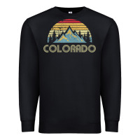 Black Colorado Retro Vintage Mountains Nature Hiking Premium Sweatshirt - minhPixels