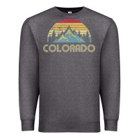 Charcoal Heather Colorado Retro Vintage Mountains Nature Hiking Premium Sweatshirt - minhPixels
