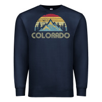 Navy Colorado Retro Vintage Mountains Nature Hiking Premium Sweatshirt - minhPixels