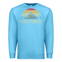 Ocean Blue Colorado Retro Vintage Mountains Nature Hiking Premium Sweatshirt - minhPixels