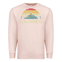 Pale Pink Colorado Retro Vintage Mountains Nature Hiking Premium Sweatshirt - minhPixels