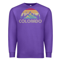Purple Colorado Retro Vintage Mountains Nature Hiking Premium Sweatshirt - minhPixels