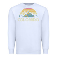 White Colorado Retro Vintage Mountains Nature Hiking Premium Sweatshirt - minhPixels