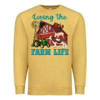 Antique Gold western loving the farm life barn cow pig rooster tractor wind wheel Premium Sweatshirt - Artiststas