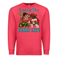 Cardinal western loving the farm life barn cow pig rooster tractor wind wheel Premium Sweatshirt - Artiststas