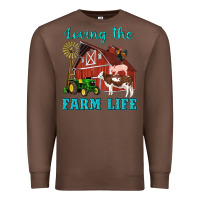 Chestnut western loving the farm life barn cow pig rooster tractor wind wheel Premium Sweatshirt - Artiststas
