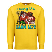 Lemon western loving the farm life barn cow pig rooster tractor wind wheel Premium Sweatshirt - Artiststas
