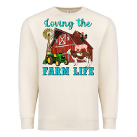 Sandshell western loving the farm life barn cow pig rooster tractor wind wheel Premium Sweatshirt - Artiststas