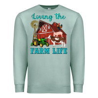 Seafoam western loving the farm life barn cow pig rooster tractor wind wheel Premium Sweatshirt - Artiststas