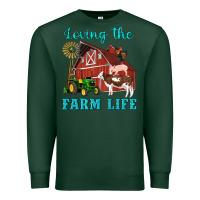 Sports Green western loving the farm life barn cow pig rooster tractor wind wheel Premium Sweatshirt - Artiststas