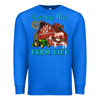 True Royal western loving the farm life barn cow pig rooster tractor wind wheel Premium Sweatshirt - Artiststas