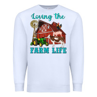 White western loving the farm life barn cow pig rooster tractor wind wheel Premium Sweatshirt - Artiststas