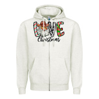 Oatmeal Heather Love Christmas Santa Zipper Hoodie - CowhideDigitalArt