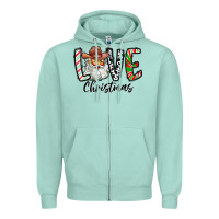 Seafoam Love Christmas Santa Zipper Hoodie - CowhideDigitalArt