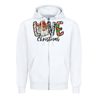 White Love Christmas Santa Zipper Hoodie - CowhideDigitalArt