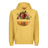 Antique Gold customize floral pumpkin Premium Hoodie - BundleAndBundleShop