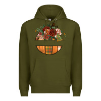 Army Green customize floral pumpkin Premium Hoodie - BundleAndBundleShop