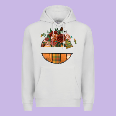 Customize Floral Pumpkin Premium Hoodie Designed By Bundleandbundleshop