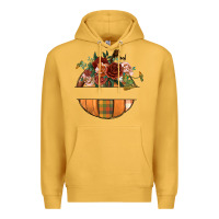Mustard customize floral pumpkin Premium Hoodie - BundleAndBundleShop