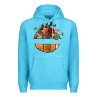Ocean Blue customize floral pumpkin Premium Hoodie - BundleAndBundleShop