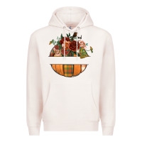 Pale Pink customize floral pumpkin Premium Hoodie - BundleAndBundleShop