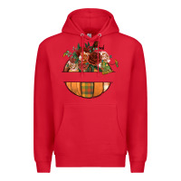 Red customize floral pumpkin Premium Hoodie - BundleAndBundleShop