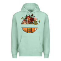 Seafoam customize floral pumpkin Premium Hoodie - BundleAndBundleShop