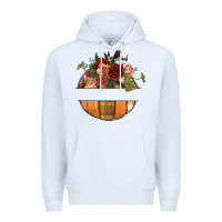 White customize floral pumpkin Premium Hoodie - BundleAndBundleShop