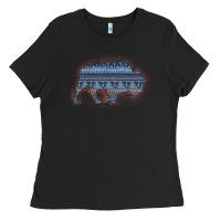 Black Bison Silhouette Blue Aztec Ladies Tee - Bettercallsaul