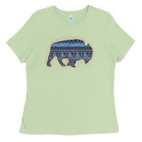 Matcha Bison Silhouette Blue Aztec Ladies Tee - Bettercallsaul