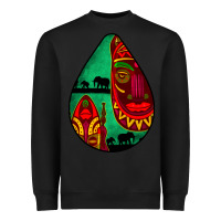 Black african masks teardrop  3 Heavyweight Sweatshirt - BundleAndBundleShop