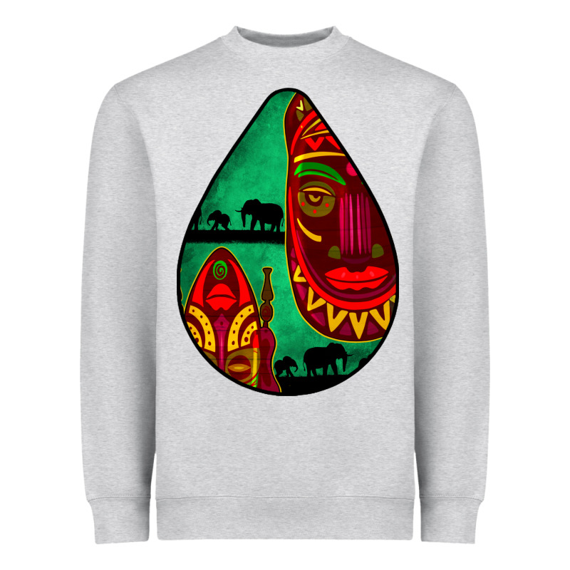 African Masks Teardrop  3 Heavyweight Sweatshirt by BundleAndBundleShop | Teevron